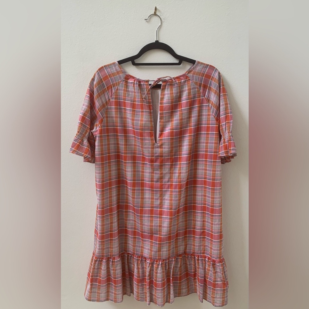Madewell Red Plaid Mini Dress - Picture 4 of 7